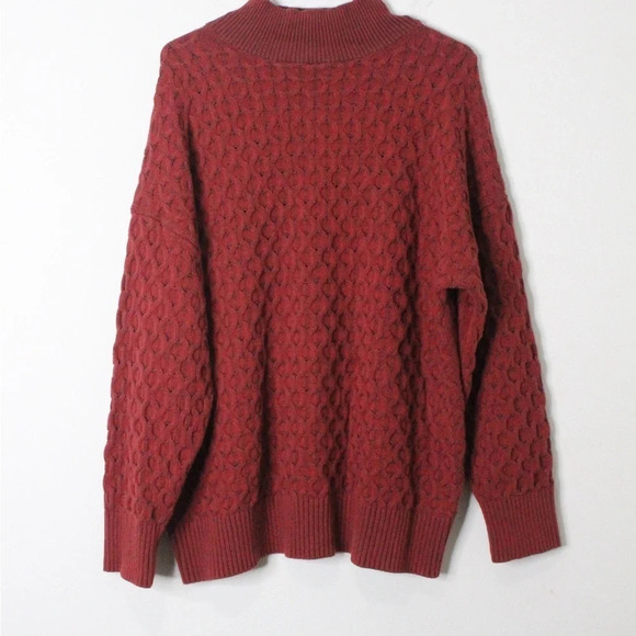 Knox Rose Red Boho Sweater - Size 2X - Cable Design - Picture 3 of 10